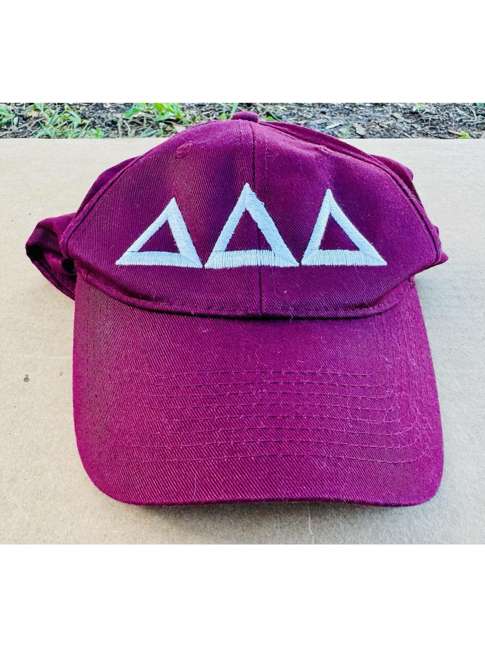 Delta Delta Delta Tri Delta Purple Sorority Hat Adjustable Embroidered Cap